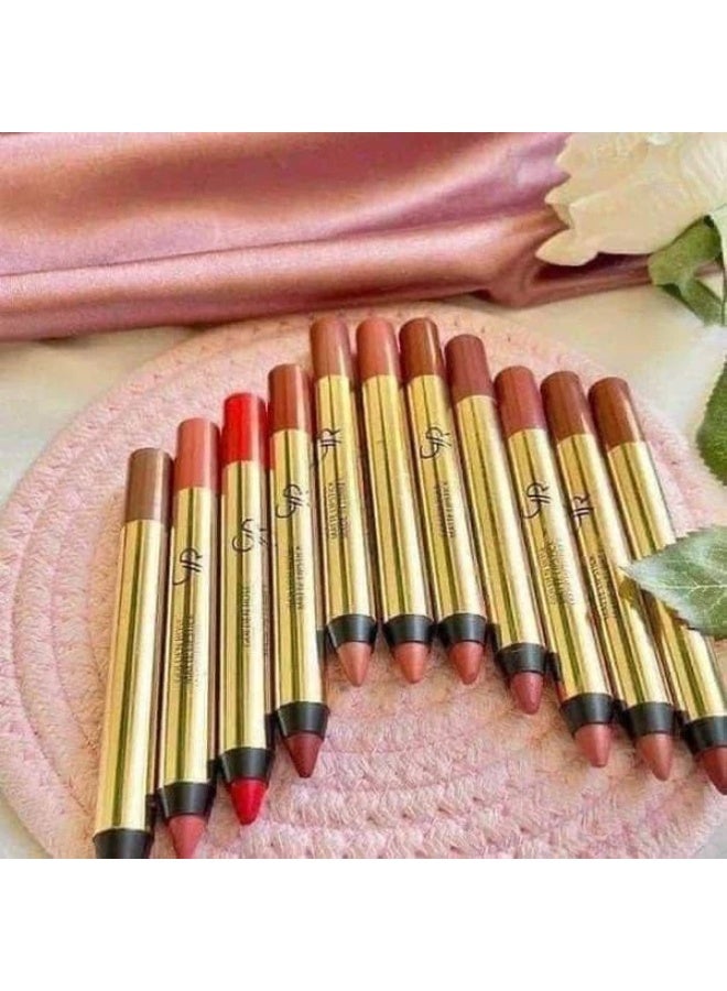 Golden Rose 12 Colors Clear Lipstick Pencil Set - Rouge - Image 4